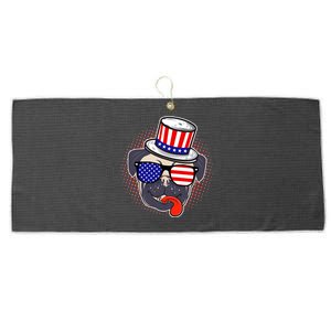 Uncle Sam Pug Large Microfiber Waffle Golf Towel