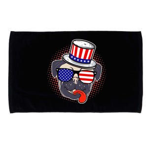 Uncle Sam Pug Microfiber Hand Towel