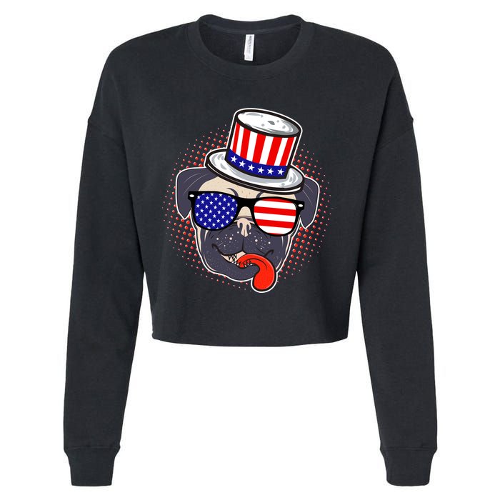 Uncle Sam Pug Cropped Pullover Crew