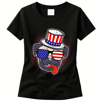 Uncle Sam Pug Womens T-Shirt