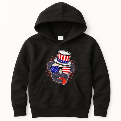 Uncle Sam Pug Kids Hoodie