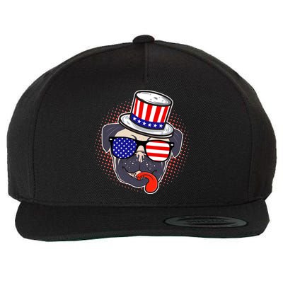 Uncle Sam Pug Wool Snapback Cap