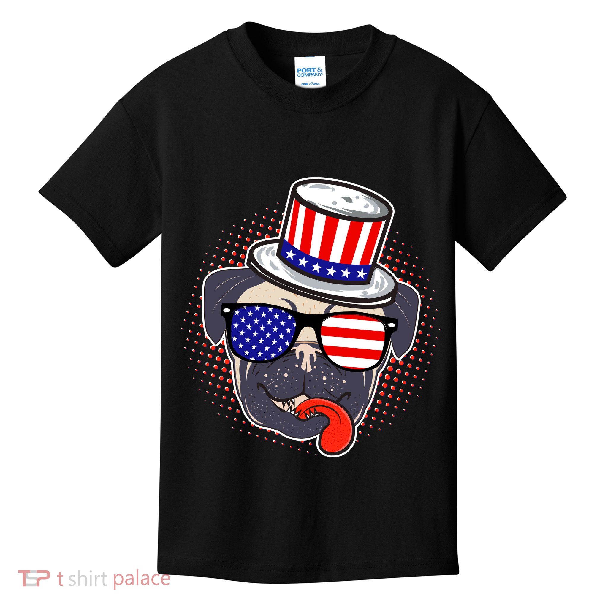 Uncle Sam Pug Kids T-Shirt