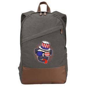 Uncle Sam Pug Cotton Canvas Backpack