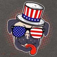 Uncle Sam Pug Cotton Canvas Backpack