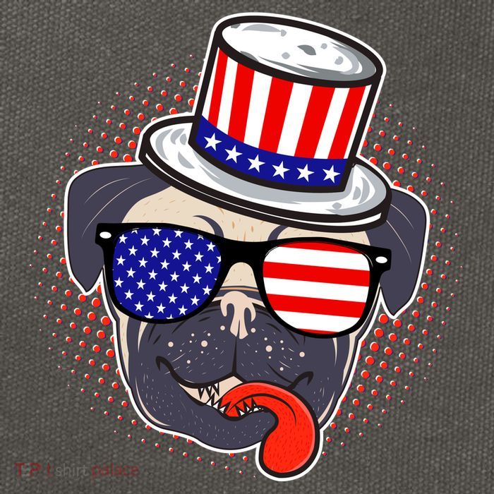 Uncle Sam Pug Cotton Canvas Backpack