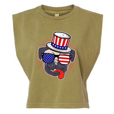 Uncle Sam Pug Garment-Dyed Women's Muscle Tee