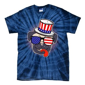 Uncle Sam Pug Tie-Dye T-Shirt