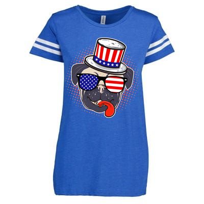 Uncle Sam Pug Enza Ladies Jersey Football T-Shirt