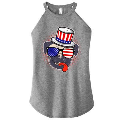 Uncle Sam Pug Women’s Perfect Tri Rocker Tank