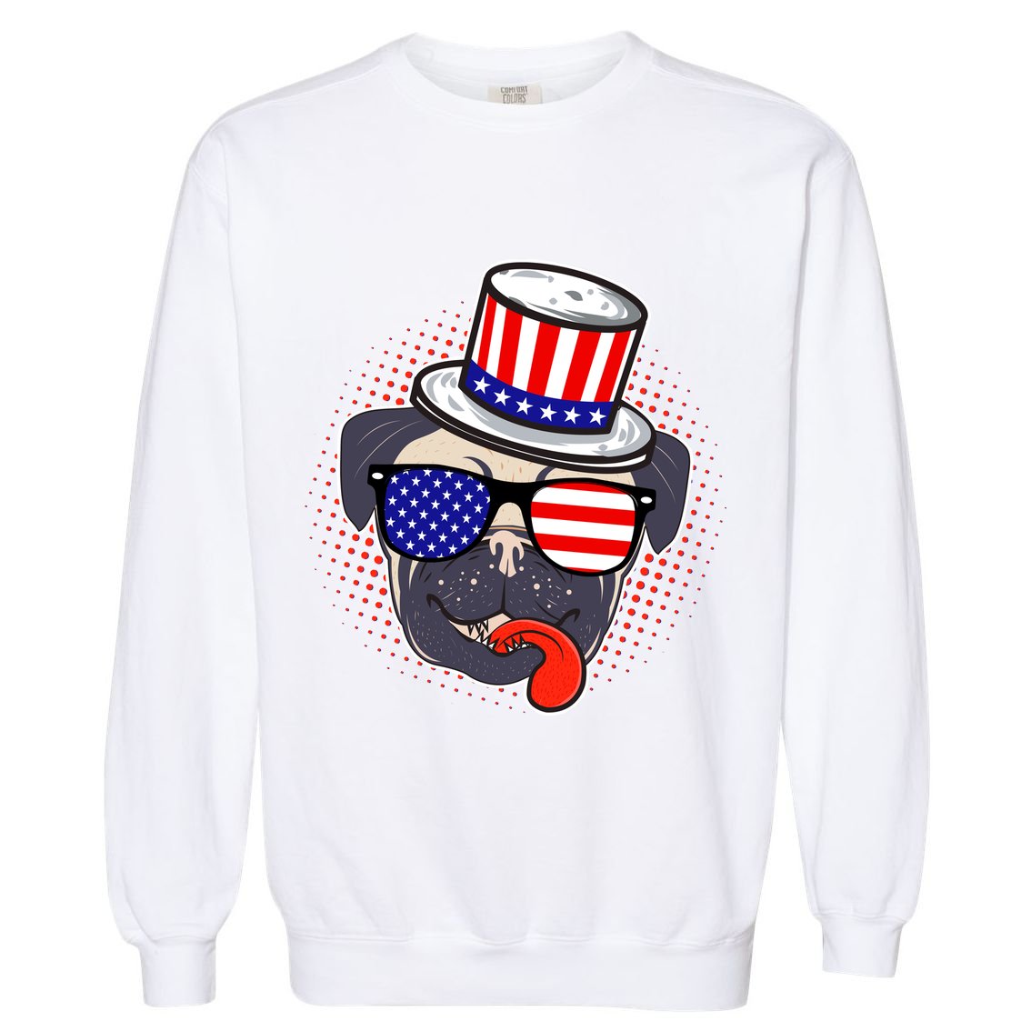 Uncle Sam Pug Garment-Dyed Sweatshirt