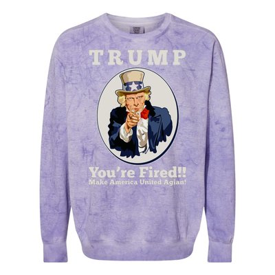 Uncle Sam Trump You're Fired Make America United Again Colorblast Crewneck Sweatshirt