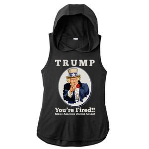 Uncle Sam Trump You're Fired Make America United Again Ladies PosiCharge Tri-Blend Wicking Draft Hoodie Tank