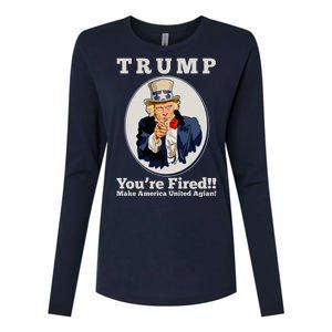 Uncle Sam Trump You're Fired Make America United Again Womens Cotton Relaxed Long Sleeve T-Shirt