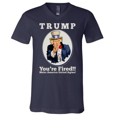 Uncle Sam Trump You're Fired Make America United Again V-Neck T-Shirt