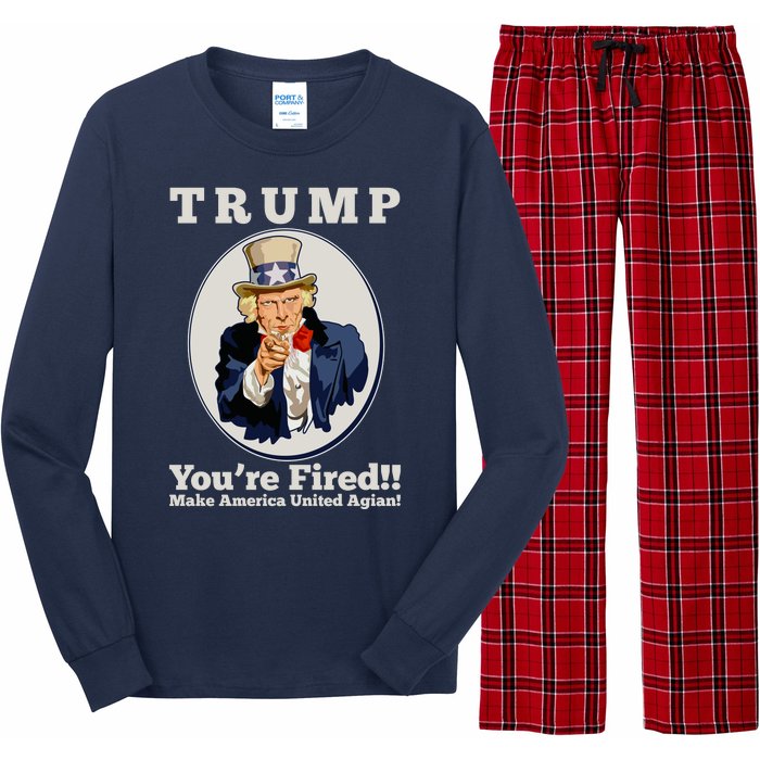 Uncle Sam Trump You're Fired Make America United Again Long Sleeve Pajama Set