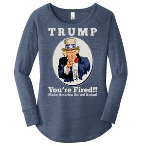 Uncle Sam Trump You're Fired Make America United Again Women's Perfect Tri Tunic Long Sleeve Shirt