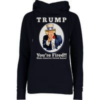 Uncle Sam Trump You're Fired Make America United Again Womens Funnel Neck Pullover Hood