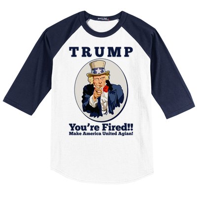 Uncle Sam Trump You're Fired Make America United Again Baseball Sleeve Shirt