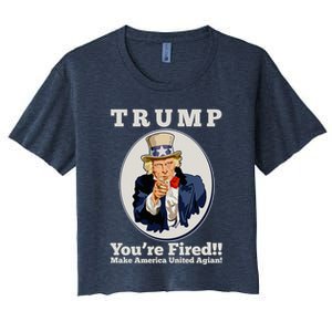 Uncle Sam Trump You're Fired Make America United Again Women's Crop Top Tee