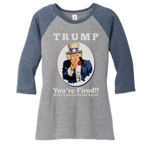 Uncle Sam Trump You're Fired Make America United Again Women's Tri-Blend 3/4-Sleeve Raglan Shirt