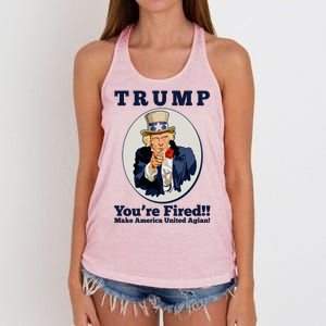 Uncle Sam Trump You're Fired Make America United Again Women's Knotted Racerback Tank