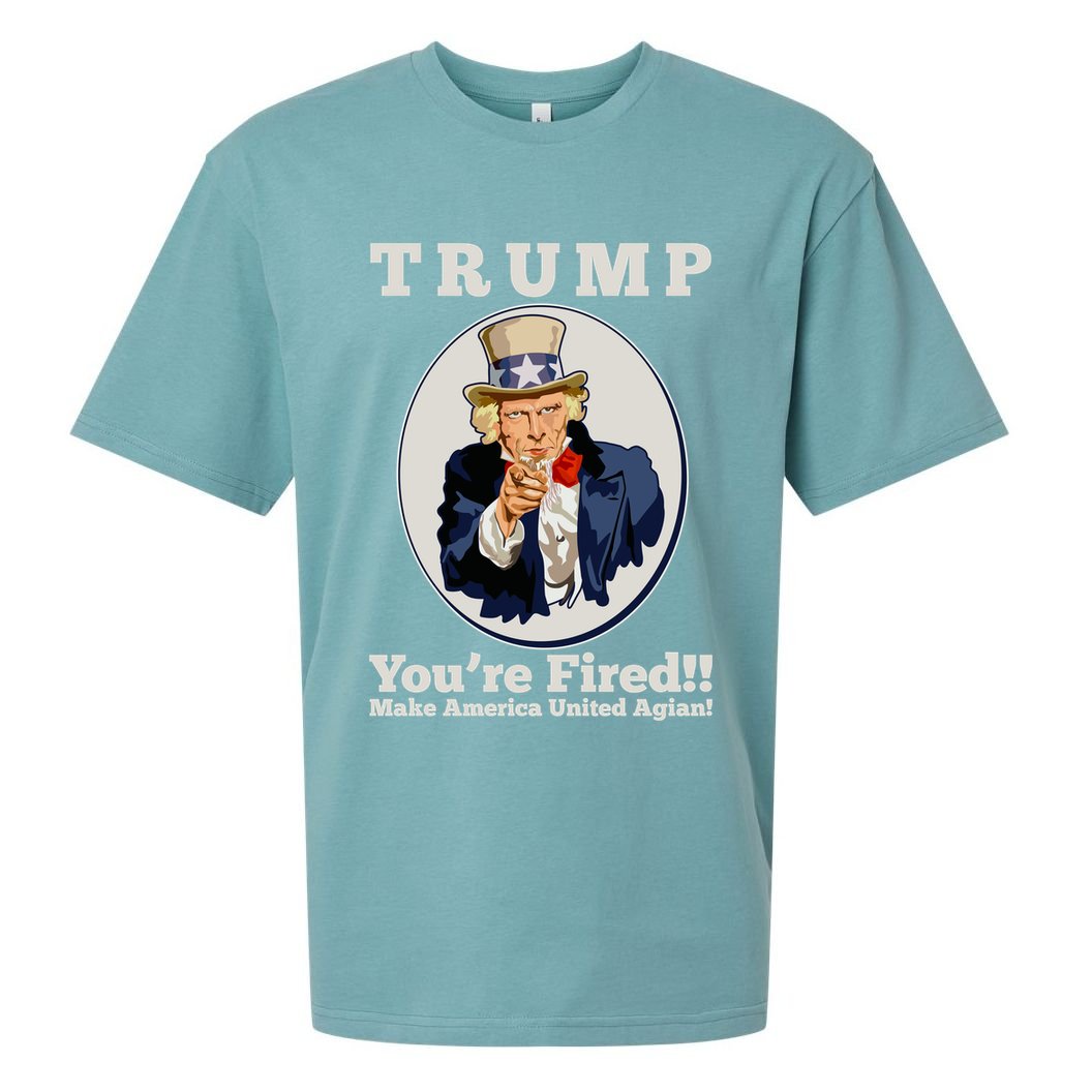 Uncle Sam Trump You're Fired Make America United Again Sueded Cloud Jersey T-Shirt