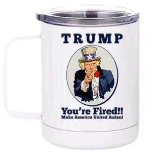 Uncle Sam Trump You're Fired Make America United Again 12 oz Stainless Steel Tumbler Cup