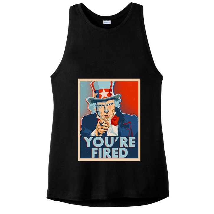 Uncle Sam Trump You're Fired Poster Ladies PosiCharge Tri-Blend Wicking Tank