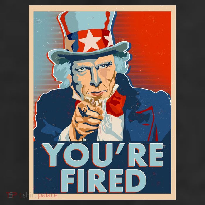 Uncle Sam Trump You're Fired Poster 7 Panel Mesh Trucker Snapback Hat
