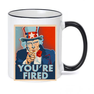 Uncle Sam Trump You're Fired Poster 11oz Black Color Changing Mug