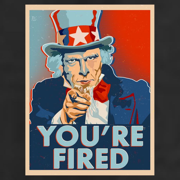 Uncle Sam Trump You're Fired Poster Adult Drive Performance Visor