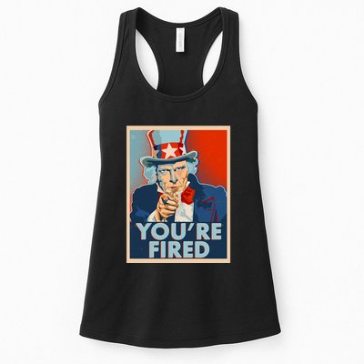 Uncle Sam Trump You're Fired Poster Womens Tank Top