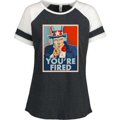 Uncle Sam Trump You're Fired Poster Enza Ladies Jersey Colorblock Tee