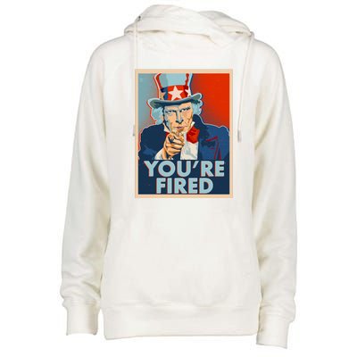 Uncle Sam Trump You're Fired Poster Womens Funnel Neck Pullover Hood