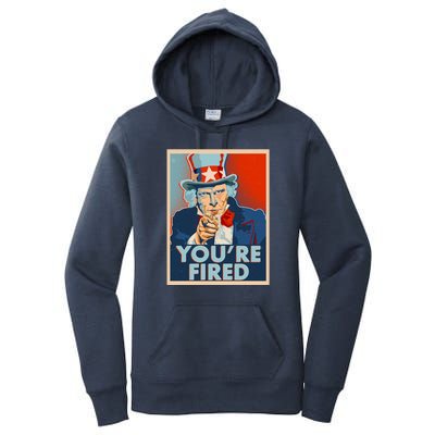 Uncle Sam Trump You're Fired Poster Women's Pullover Hoodie