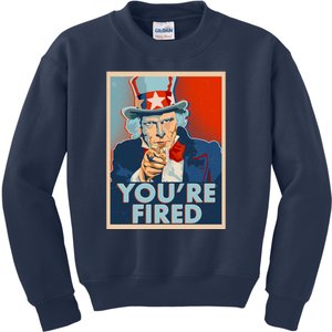 Uncle Sam Trump You're Fired Poster Kids Sweatshirt