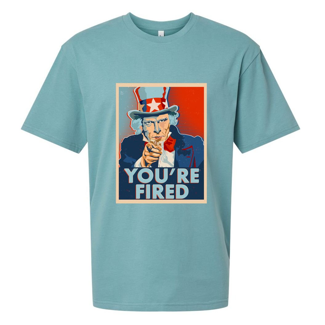 Uncle Sam Trump You're Fired Poster Sueded Cloud Jersey T-Shirt