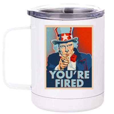 Uncle Sam Trump You're Fired Poster 12 oz Stainless Steel Tumbler Cup