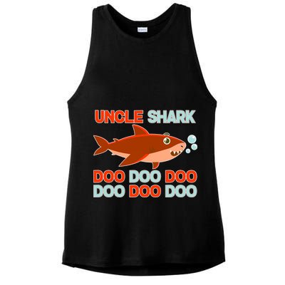 Uncle Shark Doo Doo Doo Ladies PosiCharge Tri-Blend Wicking Tank