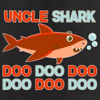 Uncle Shark Doo Doo Doo Garment-Dyed Fleece Hoodie