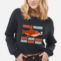 Uncle Shark Doo Doo Doo Cropped Pullover Crew