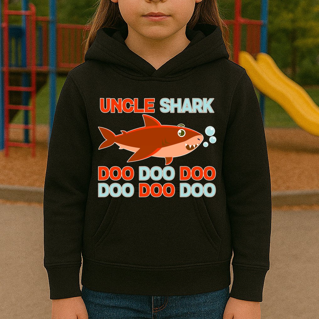 Uncle Shark Doo Doo Doo Kids Hoodie
