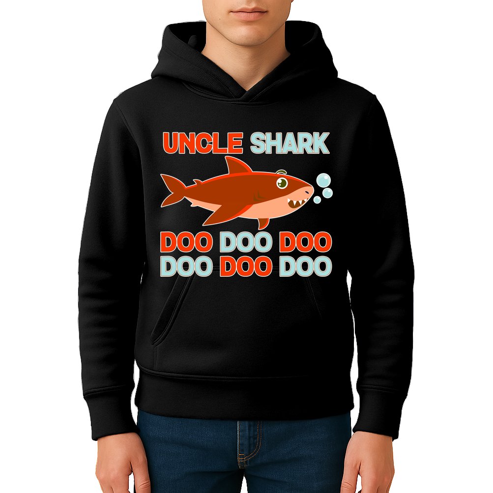 Uncle Shark Doo Doo Doo Kids Hoodie