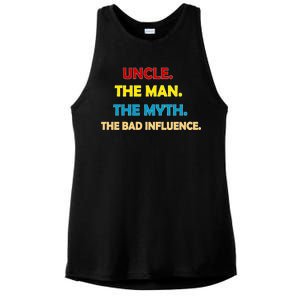 Uncle The Man Myth Legend The Bad Influence Ladies PosiCharge Tri-Blend Wicking Tank