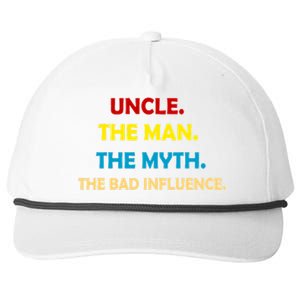 Uncle The Man Myth Legend The Bad Influence Snapback Five-Panel Rope Hat