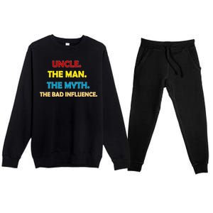 Uncle The Man Myth Legend The Bad Influence Premium Crewneck Sweatsuit Set