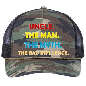 Uncle The Man Myth Legend The Bad Influence Retro Rope Trucker Hat Cap