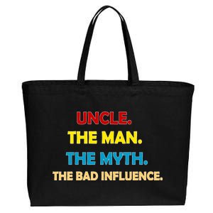 Uncle The Man Myth Legend The Bad Influence Cotton Canvas Jumbo Tote