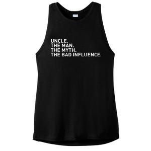 Uncle The Man The Myth The Bad Influence Ladies PosiCharge Tri-Blend Wicking Tank